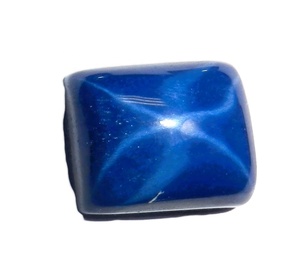 Zafiro Azul Estrella Rectangular de 10x12 mm, 8.5 Quilates, Creado en Laboratorio, Cabujón Pulido de 6 Rayos y 5 mm de Altura para Joyería - Product Image 1