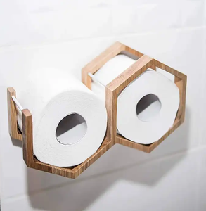 Porte-papier toilette en bois, forme hexagonale, support mural très demandé, porte-rouleau de papier toilette - Product Image 3