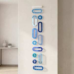 Modern Eco-Friendly Hand Modeled <b>Resin</b> Chain Link Wall Hanging Art Decor Blue Customized Shapes Home Decoration <b>Sculpture</b> <b>Resin</b> - Product Image 1