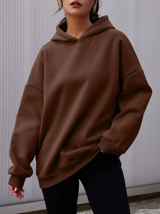 Sweat-shirt à capuche pour femmes de haute qualité, confortable, grande taille, sans cordon de serrage, sans poche - Product Image 3