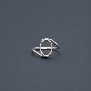 Anillo Ovalado de Plata de Ley 925 de 8x10mm para Engastar Gemas, Anillo Semimontado DIY, Anillo Ovalado Hecho a Mano con Engaste de Garras, Base para Joyería Personalizada - Product Image 3