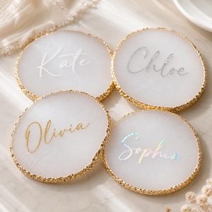 High Quality Eco-Friendly Modern Resin Oval <b>Mats</b>/Pads <b>Green</b> Gold Leaf Design 400mm Diameter 5mm Thick Custom Brand <b>Table</b> - Product Image 6