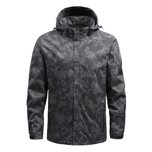 Veste coupe-vent pour homme, écologique, col montant, coupe régulière, en soie/coton, color block, vêtement d'extérieur pour l'hiver - Product Image 2