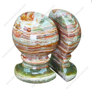 Sujetalibros de Mármol Natural Verde, Hechos a Mano, Grabados, Ajustables, de Forma Irregular, Diseño Moderno, Multicolores, para Decoración y Regalos - Product Image 3