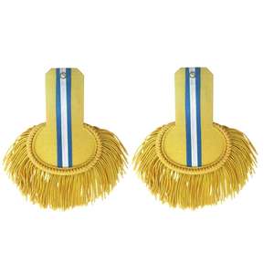 Nouvelles épaulettes de fanfare 2026 en soie jaune avec franges – Modèle GOLD - Product Image 1