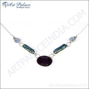 Collier pendentif fin en argent 925 avec pierre précieuse naturelle Bijou génial - Product Image 1