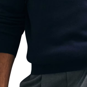 <b>Mens</b> <b>Navy</b> Blue Solid Crew Neck Long Sleeve Sweater Soft Knits Pullover Casual with Ribbed Collar Cuffs Hem Daily 4XL - Product Image 6