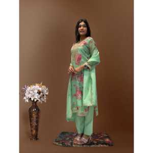 Conjunto de Top, Pantalón y Dupatta para Mujer con Bordado y Trabajo de Lentejuelas - Product Image 2