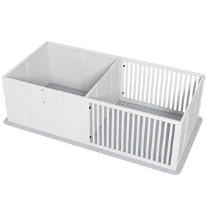 Cuccia per Parto Cani di Taglia Piccola, Media e Grande 165 cm x 80 cm con Tappetino Impermeabile, Porta Regolabile, Gabbia e Casetta per Animali Domestici - Product Image 1