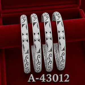 Women's Tibetan Silver <b>Bangles</b> Classic Flower Pattern A-43012 - Product Image 1