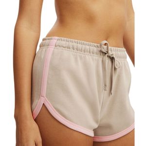 Womens Soft Cotton Lounge Shorts Beige Casual Summer Drawstring Waist Comfortable Loose Fit Gym Fitness Sports Shorts OEM - Product Image 3