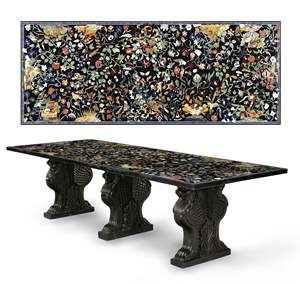 Tablero de Mesa de Centro Pietra Dura con Incrustaciones de Piedras Preciosas - Product Image 5