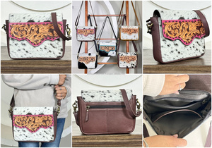 Bolso Bandolera de Cuero Vacuno Hecho a Mano con Diseño Western, Bolso de Hombro de Cuero Genuino para Mujer - Product Image 3