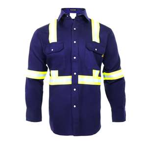 เสื้อเชิ๊ตแขนยาวสีน้ำเงินเข้มของ3X-Large เสื้อผ้านิรภัย Hi VIS 88% c/ 12% N 7oz สีกรมท่า - Product Image 1