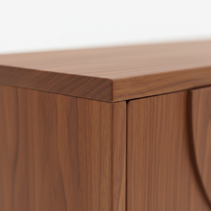 Aparador de Madera Moderno Semicircular con Panel de Media Luna, Mueble de Almacenamiento de Madera con Panel de Arco de 4 Puertas, Diseño de Arco Moderno - Product Image 5