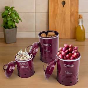 Boîte de rangement de cuisine en métal design, ensemble de boîtes en fer pour cuisine, boîtes au design unique - Product Image 1