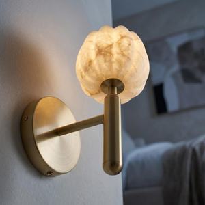 Flower Shape Wall Sconce Brass Base Marble Shade Contemporary Home Decor Indoor Lighting Fixture - Product Image 3