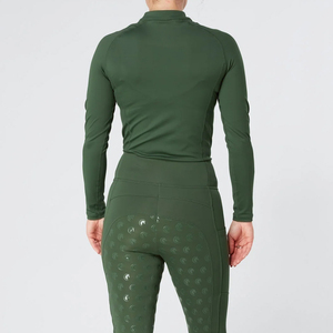 Pantalon d'équitation taille haute pour femme, longueur intégrale, noir, en Spandex/Nylon respirant, antibactérien, séchage rapide, fermeture à enfiler - Product Image 3