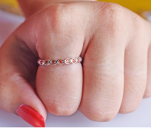 แหวนเงินแท้ 925 น้ำหนักเบา ดีไซน์ชาติพันธุ์ประดับพลอยคาร์เนเลียนสีส้ม งานแฮนด์เมด แหวนนิรันดร์ เครื่องประดับสั่งทำพิเศษสำหรับงานแต่งงาน - Product Image 5