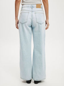 Jean large décontracté en coton bleu pour femme 2026, respirant, durable, délavage vintage, prix raisonnable, grande taille, avec option OEM - Product Image 3