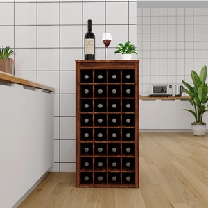 Estante para Vino Infinito de Madera de Caoba Hecho a Mano |   Porta Botellas Doble al por Mayor - Product Image 3