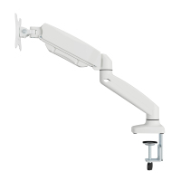 Soporte Ergonómico para Monitor AUKI Blanco con Brazo de Resorte de Gas, Soporte de Escritorio para Computadora, Soporte para Monitor VESA de 32 Pulgadas, Inclinación +90/-45, Soporta 8 kg