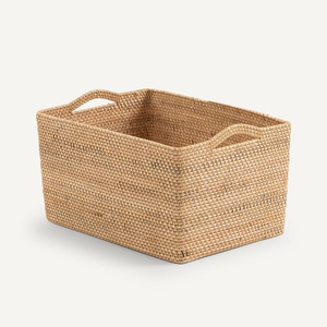 Cesta de Ratán Natural Sostenible para Almacenamiento y Organización Multiusos, Cestas de Ratán Tejidas a Mano para Decoración del Hogar - Product Image 1