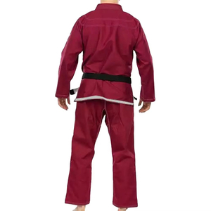 Kimono de BJJ para Hombre, 100% Algodón, Duradero, Corte Regular, Uniforme de Artes Marciales para Adultos, Color Borgoña - Product Image 4