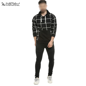 เสื้อฮู้ดดี้แขนยาวผู้ชาย สีดำขาว สวมใส่สบาย รุ่นใหม่ คุณภาพสูง ผลิตตามแบบ OEM แห้งเร็ว ระบายอากาศดี ราคาขายส่งที่ดีที่สุด - Product Image 5