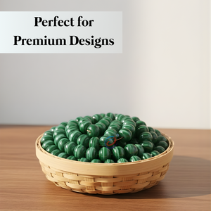 Cuentas Sueltas de Vidrio Lampwork Hechas a Mano con Rayas Verdes, 12x16mm |   Espaciador de disco liso de 8 pulgadas de longitud para pendientes DIY - Product Image 6