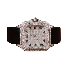 Reloj Digital de acero inoxidable de cuarzo de lujo para hombres y mujeres elegante exportación a granel impermeable Moissanite diseño de moda clásico - Product Image 1