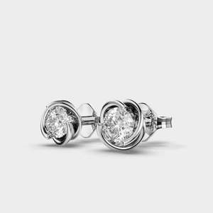 Boucles d'oreilles classiques en diamants de laboratoire, taille brillant, en argent sterling 925, étincelantes, pour mariage, fête, cadeau ou usage quotidien - Product Image 2