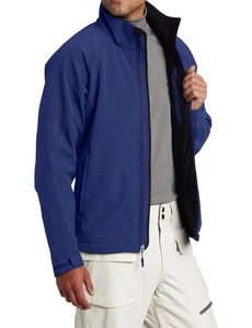 <b>Men's</b> <b>Blue</b> Soft Shell Jacket Windproof Zip Fly Stand Collar Regular Fit Outdoor Hiking Clothing - Product Image 2