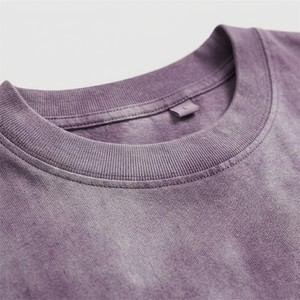 Camiseta Unisex Degradado Morado Lavado, Algodón Suave, Corte Regular, Estilo Casual, con Logotipo Personalizado, Suministro al por Mayor - Product Image 6