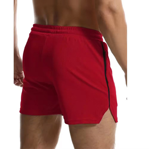 <b>Men's</b> Gym <b>Shorts</b> in <b>Red</b> Color Solid Quick Dry <b>Shorts</b> With Drawstring Waist And Pockets Casual Sport <b>Shorts</b> - Product Image 2