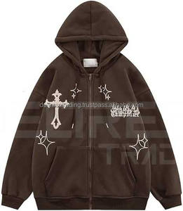 Sudadera de Forro Polar Casual de Invierno para Hombre, de Algodón, Poliéster y Elastano, con Cremallera Completa para la Capucha, de Alta Calidad, Sólida, Transpirable y Lisa - Product Image 5