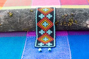 TOP SALE PRODUCT Huichol Beaded Bracelet and Earrings: <b>Native</b> Mexican Jewelry <b>Set</b> for birthday , <b>christmas</b>, WEDDING, - Product Image 4