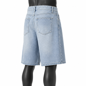 Custom Men's Baggy Denim Jorts Light Wash Jean Shorts Oversized Streetwear Denim Shorts OEM ODM Private Label Manufacturer - Product Image 5