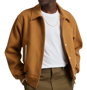 Blouson universitaire en laine personnalisé pour homme, style urbain, col montant, logo brodé, design hiver, imperméable - Product Image 3