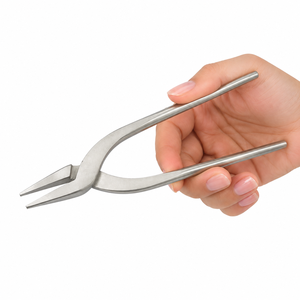 150mm Slim and Wide Flat <b>Nose</b> Pliers Stainless Steel Matt Finish Jewelry Making DIY Crafting Tool 5.91 Inch ZetomedPro - Product Image 3