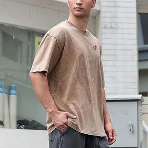 เสื้อยืดแฟชั่นทรงโอเวอร์ไซส์ ล้างสีแบบแอซิดวอช ผ้าฝ้าย 100% เนื้อผ้านุ่ม สวมใส่สบาย ทรงหลวม สไตล์ลำลอง เท่ห์ๆ  สำหรับสตรีทแวร์ เสื้อผ้าใส่สบาย - Product Image 4