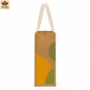 Custom Printed Laminated Natural Jute Grocery Tote Bag 36x40x15cm Reusable Wholesale OEM ODM Private Label Manufacturer Exporter - Product Image 3
