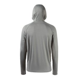 Camisas de Pesca con Capucha de Manga Larga con Estampado Floral Transpirable de Secado Rápido UPF 50+, Diseño Personalizado, Color Gris, 100% Poliéster - Product Image 2