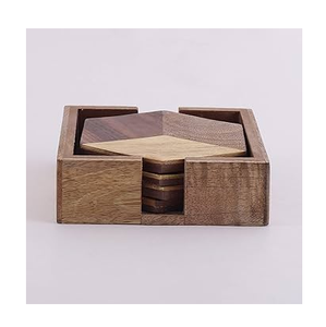 Wood Coaster Round Wood Slices Wholesale Wood Coaster With Holder Modern Design Wood Coaster - Product Image 2