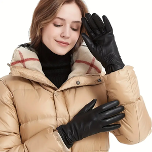 Gants d'hiver unisexes en cuir premium classiques, à demi-doigts, enduits de polyuréthane, coupe-vent et respirants, les plus vendus - Product Image 3
