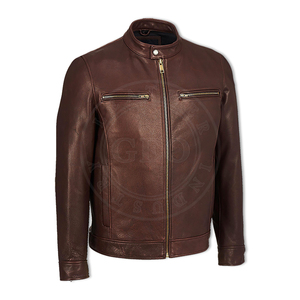 Vestes en cuir véritable pour hommes 2026 avec logo personnalisé, imperméables et respirantes, design écologique, tendance, faible MOQ pour les détaillants de vêtements - Product Image 3
