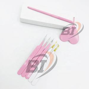 Pinzas para pestañas, pinzas para extensión de pestañas sostenibles probadas a mano con estampado de pestañas de acero inoxidable, etiqueta privada/Espejo para pestañas - Product Image 2