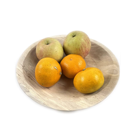 Cuencos grandes de madera para frutas, cuenco para mezclar, juego de cuencos de madera de acacia para ensalada con servidores, de forma redonda y color oscuro personalizado.