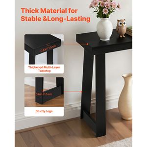 Consolle Moderna in Rovere da 56 Pollici, Stile Classico, Lunga e Stretta, Tavolo d'Appoggio per Divano, Scrivania Rettangolare in Legno per Ingresso, Perfetta per Divani - Product Image 5