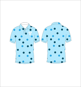 Polo pour homme bleu clair à pois, manches courtes, décontracté, avec logo imprimé sur le devant, idéal pour l'été - Product Image 6